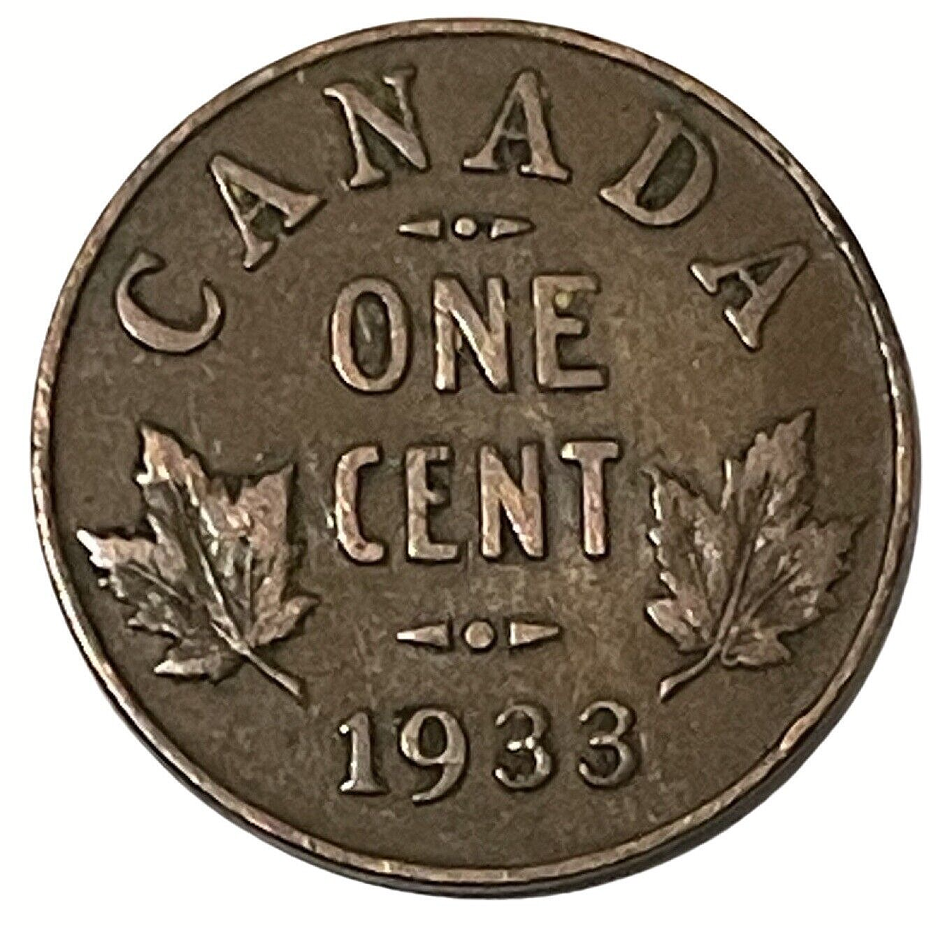 【格安saleスタート】 Coin Cent One Small Canadian 1933 Canada Mintage Low George コレクション