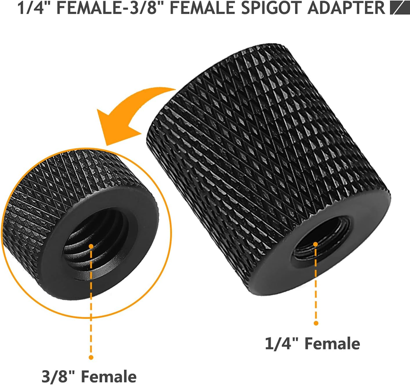 12 Pcs Camera Screw Adapter 1/4" to 3/8", Light Stand Adapter Tripod Converter T