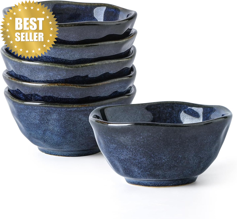 Ceramic Small Dessert Bowls Set - 10 Oz, Set of 6, Microwave, Oven and Dishwashe