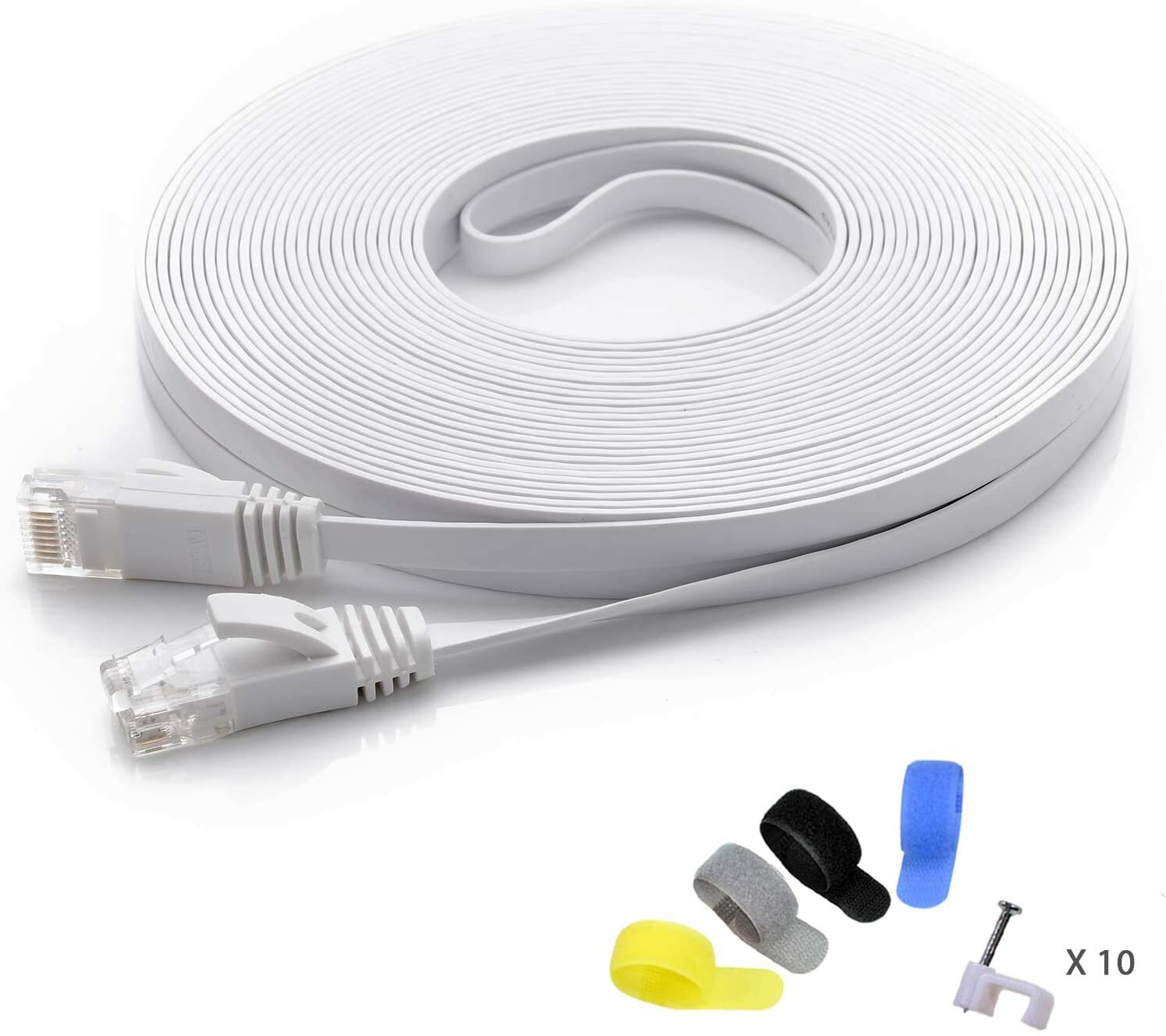 CableGeeker Câble Ethernet Cat. 6 Blanc (à un prix Cat5e mais une bande