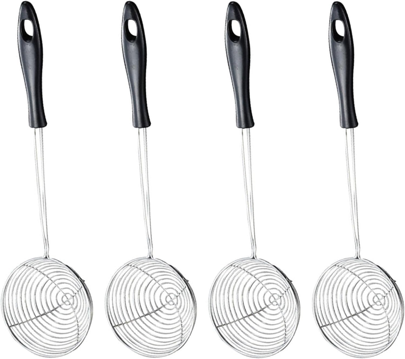 4Pcs Hot Pot Strainer Spoon Stainless Steel Strainer Scoop Mini Mesh Skimmer Spo