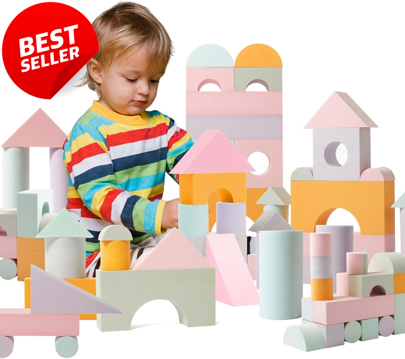 34PCS Jumbo Foam Building Blocks Toddler Stacking Learning Toy Set - US