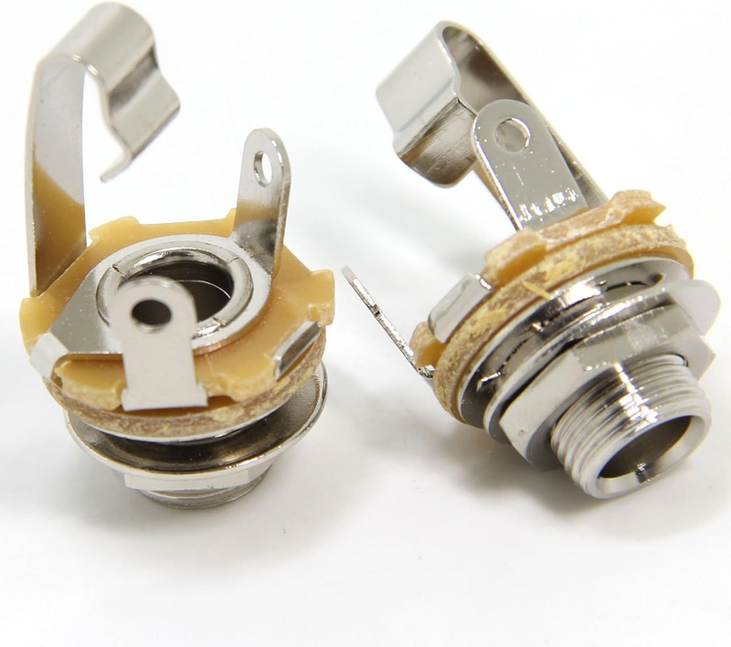 2-Pack 1/4 Inch Female Guitar Input Jack-6.35Mm TS Mono Panel Mount Socket with