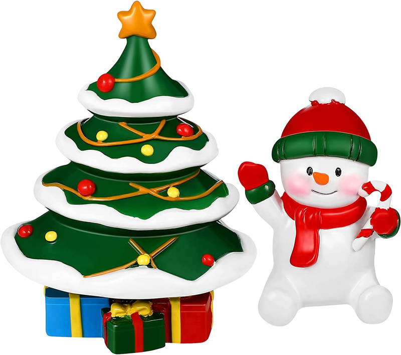2Pcs Christmas Aquarium Decorations- Resin Fish Tank Decoration Christmas Tree S