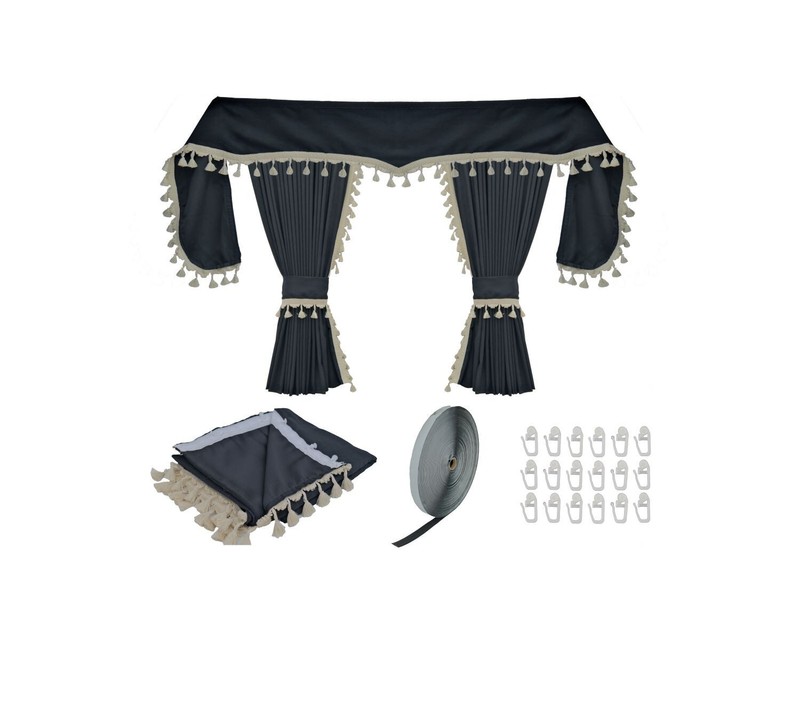 Lkw Gardinen Scheibengardinen VorhÃ¤Nge Passform Universal Schwarz Beige