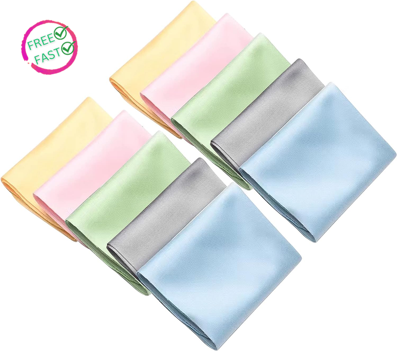 Multicolor Lint Free Microfiber Cleaning Cloths For Screens and Lens 10 Pack