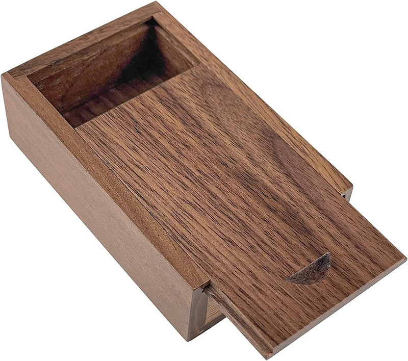 Wood Gift Box with Sliding Top, Discrete Sliding-Lid Wooden Boxes