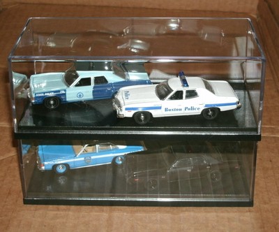 Two 1/43 Scale Plastic Acrylic Display Cases for Diecast Car Model Collectibles