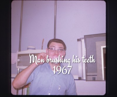 Size 126 Slide Man brushing his teeth - 1967