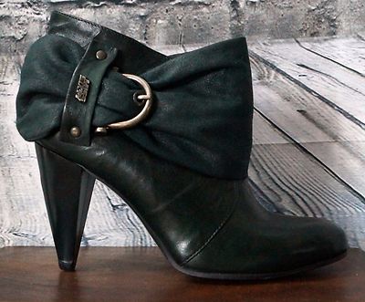 New Miss Sixty Suede Belted Forest Green Bootie Size 6 US, Euro 36