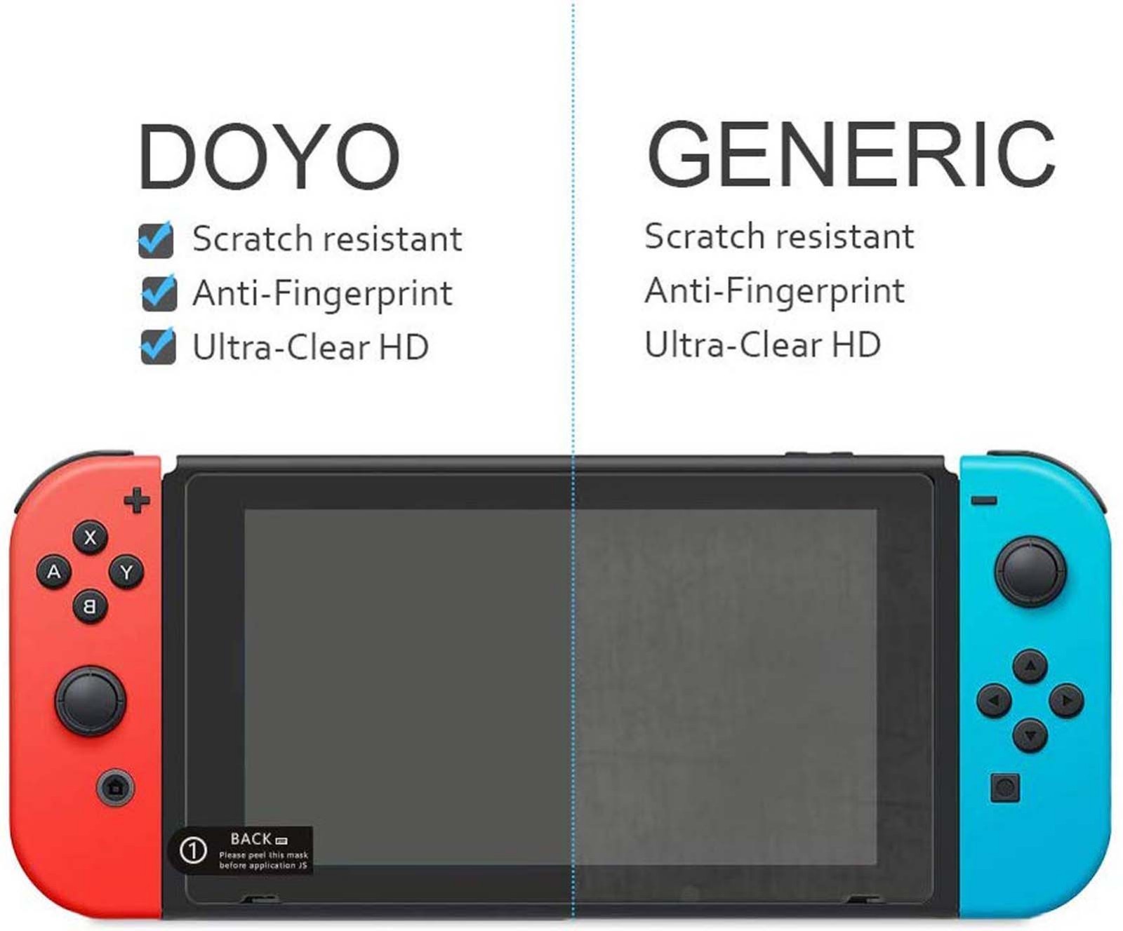 Tempered Glass Screen Protector for Nintendo Switch (2 Pack) NEW