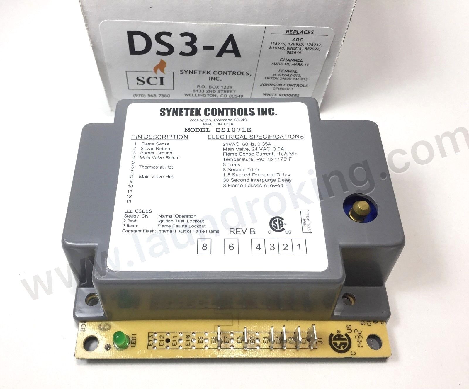 DS3-A SYNETEK 24V IGNITION BOX FOR ADC, REPLACES GEM-627 DS3-A SYNETEK 24V IGNITION BOX FOR ADC, REPLACES GEM-627