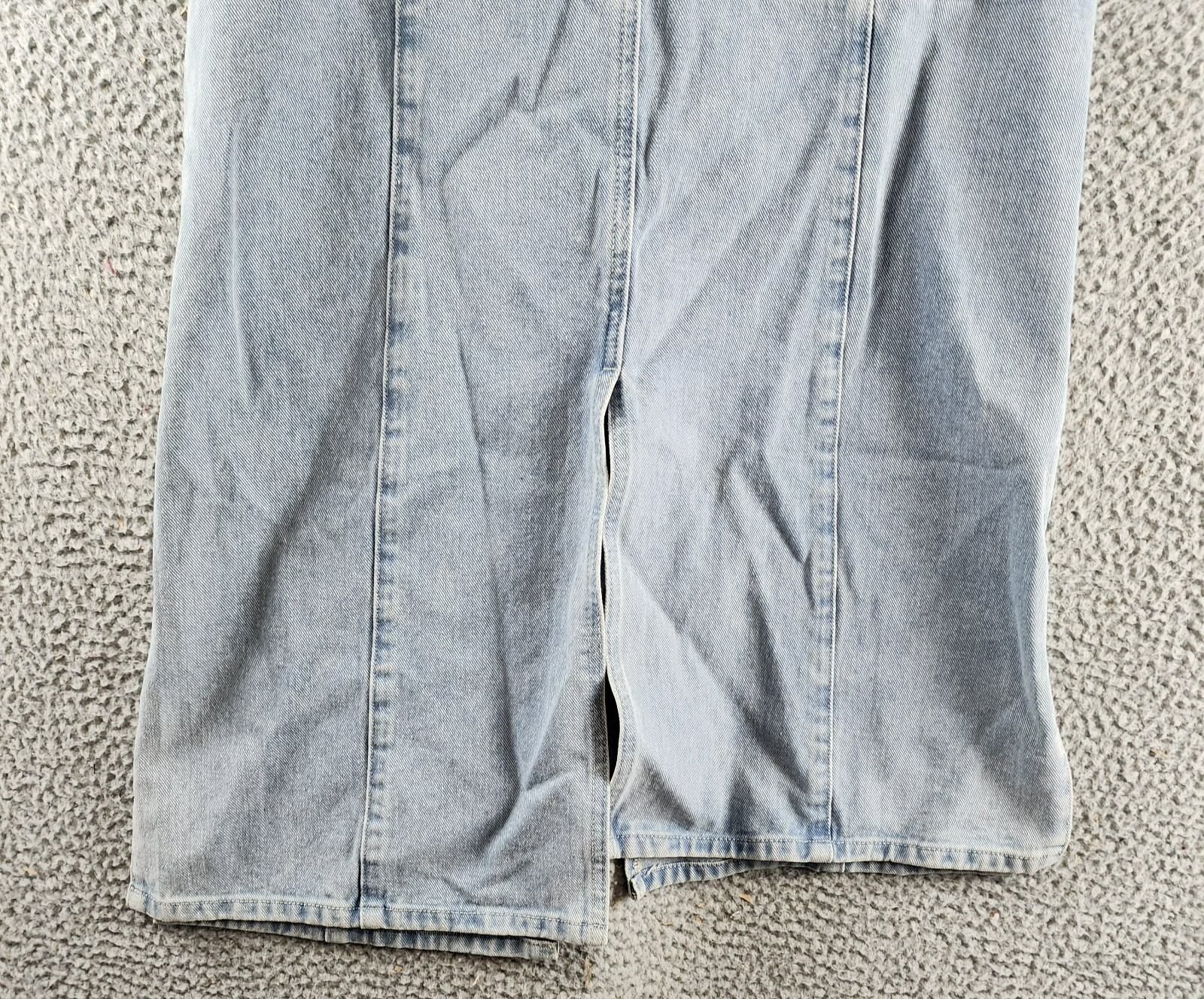 Gracia Straight Cut Midi Denim Skirt Women's L Blue Side Pockets Button Zip - Picture 12 of 15