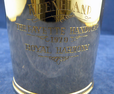 Rare 1970 Keeneland Race Track 14K Yellow Gold Presidential Mint Julep Cup,wMONO