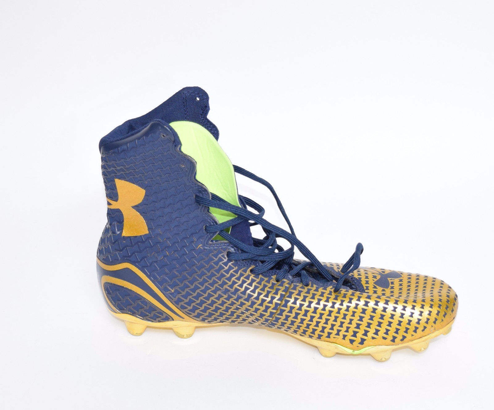 2014? Notre Dame Football Team Issued Under Armour High Top Cleats Size 14