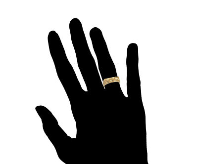 Pre-owned Amoravi 10k Or 14k Yellow Gold Rectangular Diamond Cut Gold Nugget Style Unisex Ring