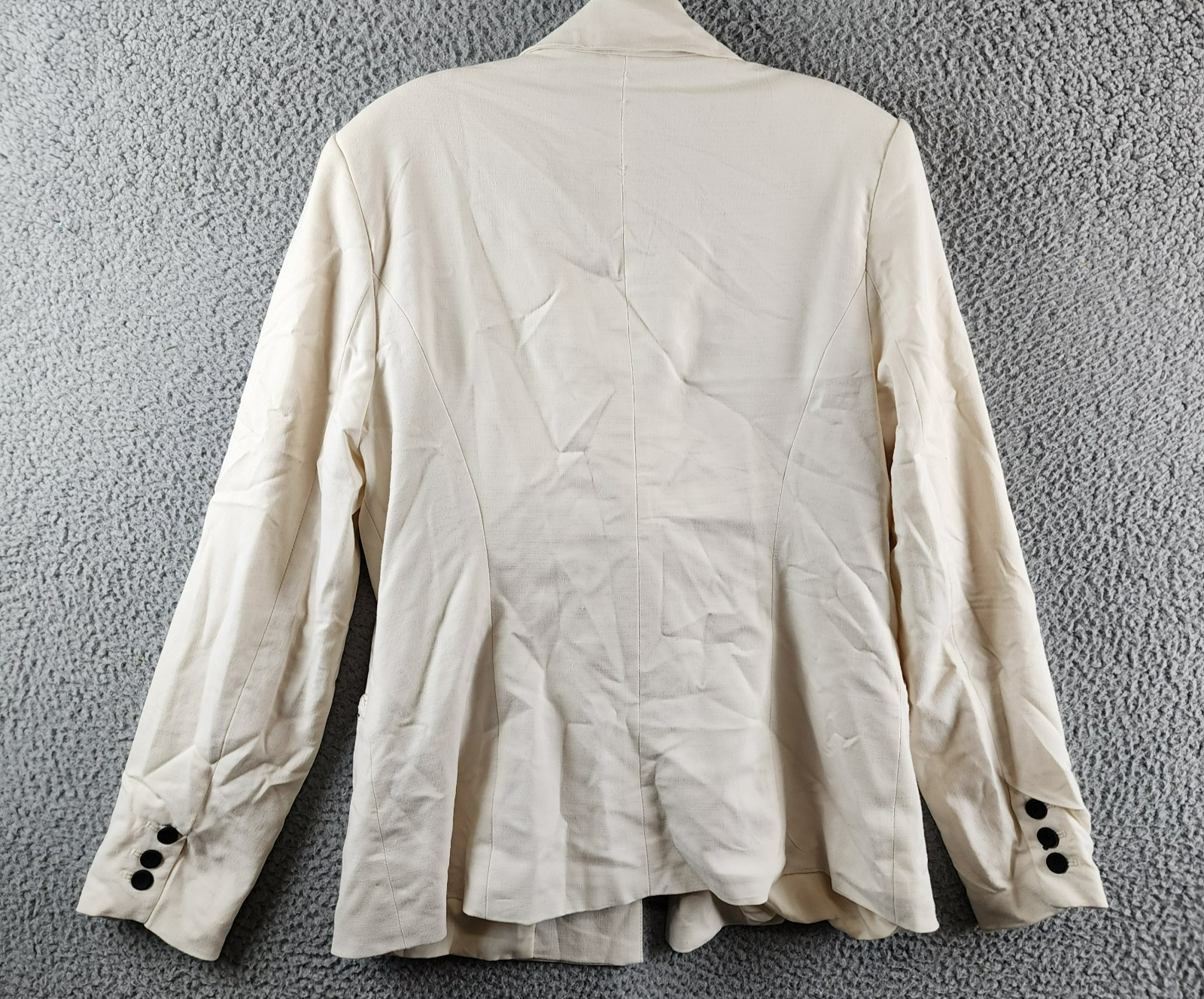 T Tahari Single Button Blazer Women's 12 Toasted Beige Braided Welt Pockets L/S - Picture 14 of 17