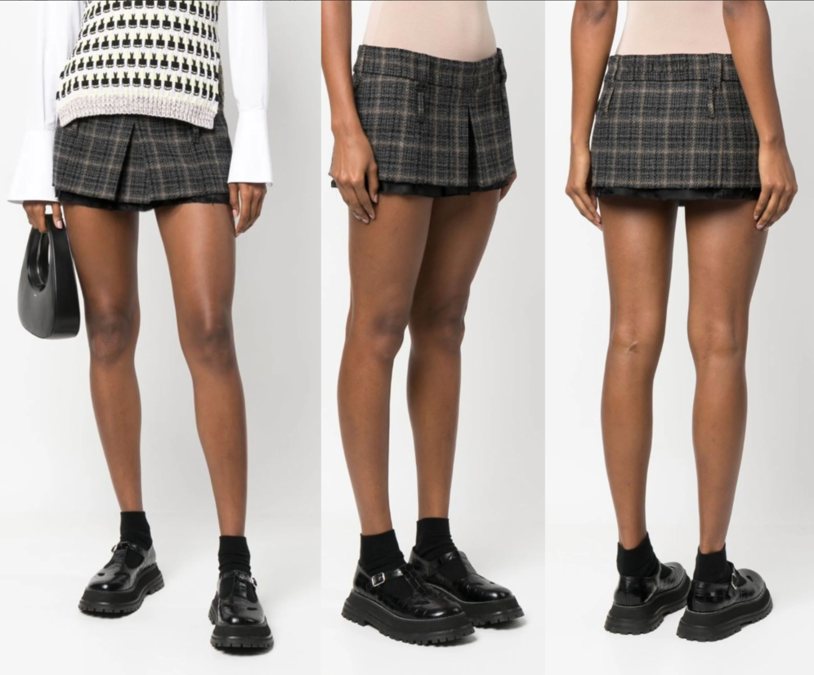 Pre-owned Miu Miu Mini Skirt Check Runway Tennis Skirt Tennis Short Skirt It44 In Multicoloured