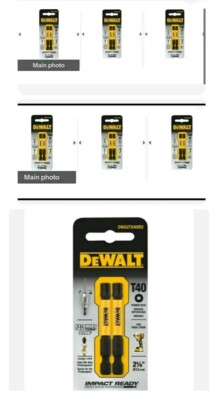6 Packs DeWalt Impact Ready Torx T40 X 2 in. L Screwdriver Bit 2 pc DWA2TX40IR2