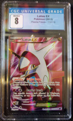 2013 Pokemon Plasma Freeze Latias EX CGC 8 NM/Mint #112/116