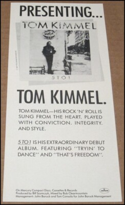 1987 Tom Kimmel 5 to 1 Print Ad Album Advertisement Clipping That's Freedom