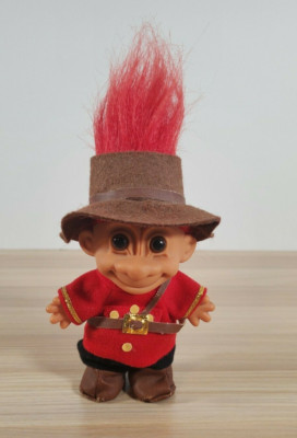 Troll Doll 5'' Dam Norfin Canadian Mountie Magenta Hair