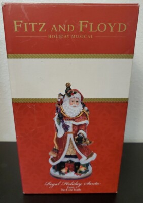 Fitz & Floyd Regal Holiday Santa Musical Figurine ''Deck The Halls'' - New w/ Box