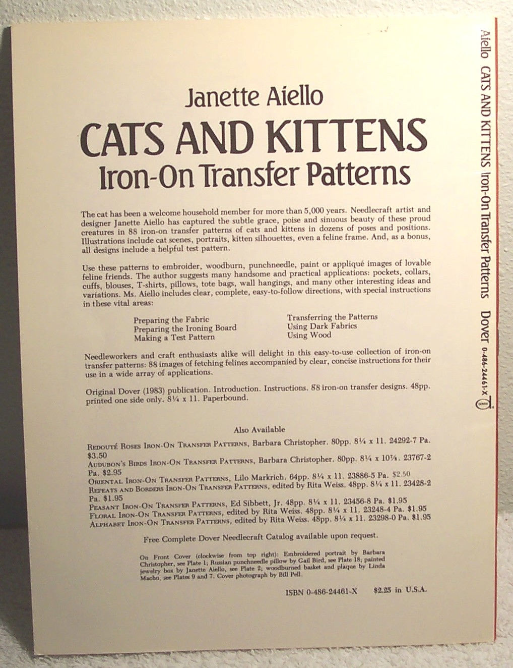 CATS AND KITTENS IRON-ON TRANSFER PATTERNS by Janette Aiello 1983 instruction