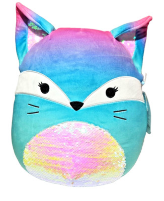 Squishmallows Vickie The Fox Sequins Squad Plush Stuffed Animal Soft Vibrant 12''