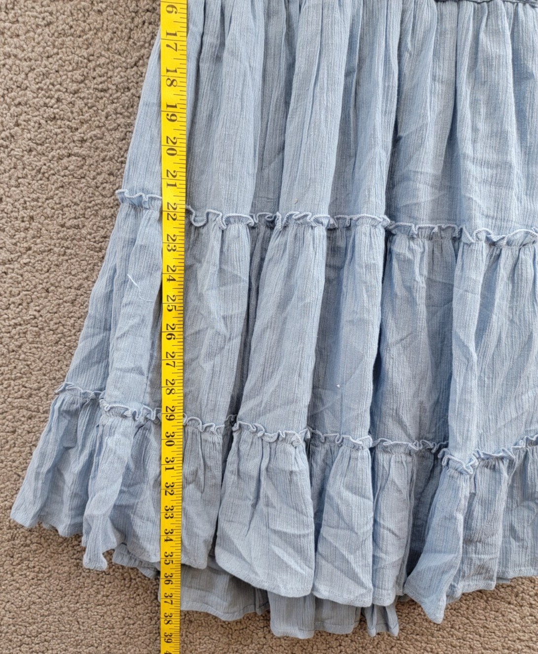 Rare Editions Sleeveless A-Line Dress Big Girls 14 Blue V-Neck Embroidered - Picture 7 of 14