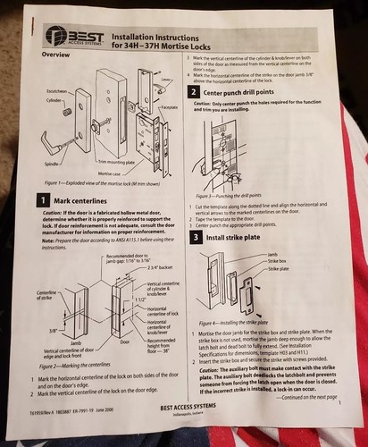 Best Mortise Latch Lock Anti-Ligature 30H Series Door Handle RH A4L-AML2