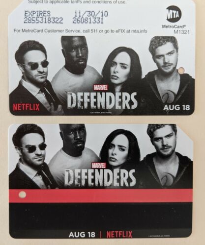 Brand New DEFENDERS NYC MetroCard, Expired-Mint Condition