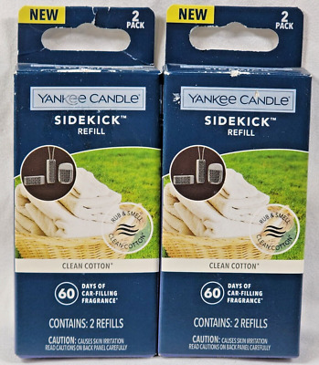 NEW YANKEE CANDLE SIDEKICK FRAGRANCE REFILL - CLEAN COTTON - LOT OF 2 PACKAGES