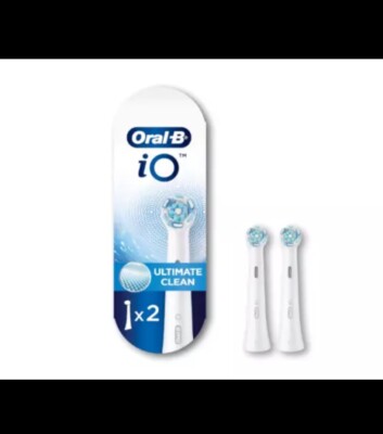 Oral-B iO Ultimate Clean Replacement Brush Heads, White, 2 Count