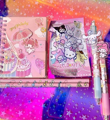 My Melody Stationary & Friends 6PC Bundle Mini Book, Pens, Pencils,