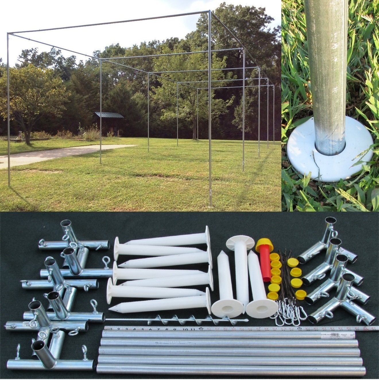 Batting Cage Frame Kit 10' x 12' x 40' EZ UP & DOWN Baseball Softball Frame Kit