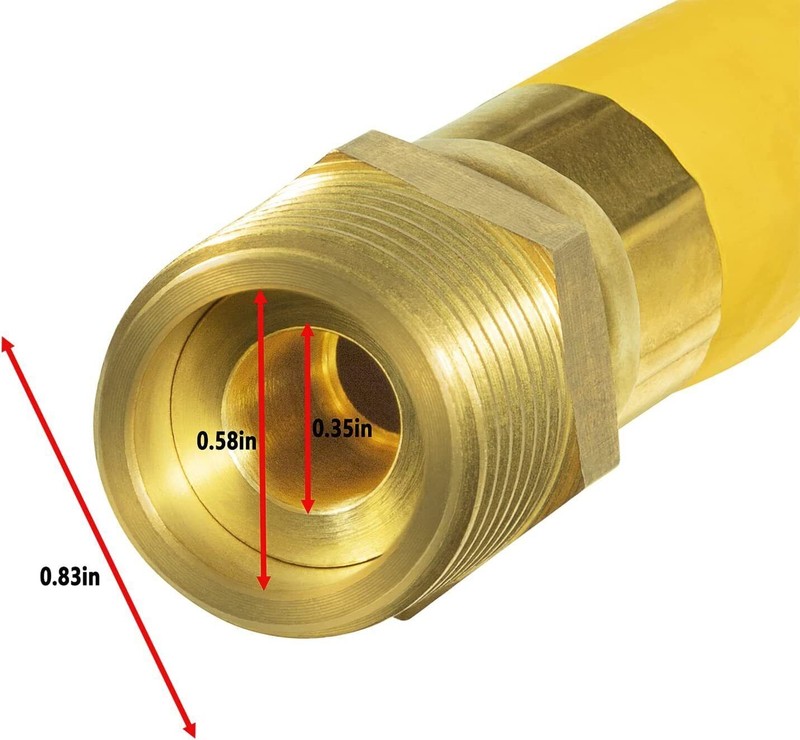 DXCM012-0226 Air Hose 1/2&rdquo;NPT male fitting 1/2 Inch x 6 Feet Hybrid Lead-In Hose