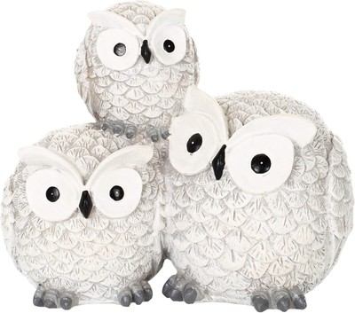 Roman Garden Items Owls Statue, one Size, Light Gray 