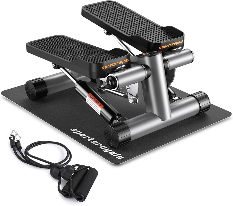 Compact Stair Stepper with Resistance Bands - Full Body Home Workout Equipment