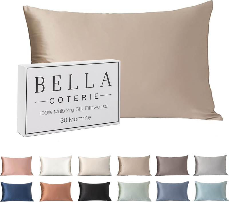 Luxury Silk Pillowcase for Hair and Skin | 30 Momme | 100% Pure 6A Mulberry Silk | Super Soft | Perfectly Plush [Standard, Champagne]