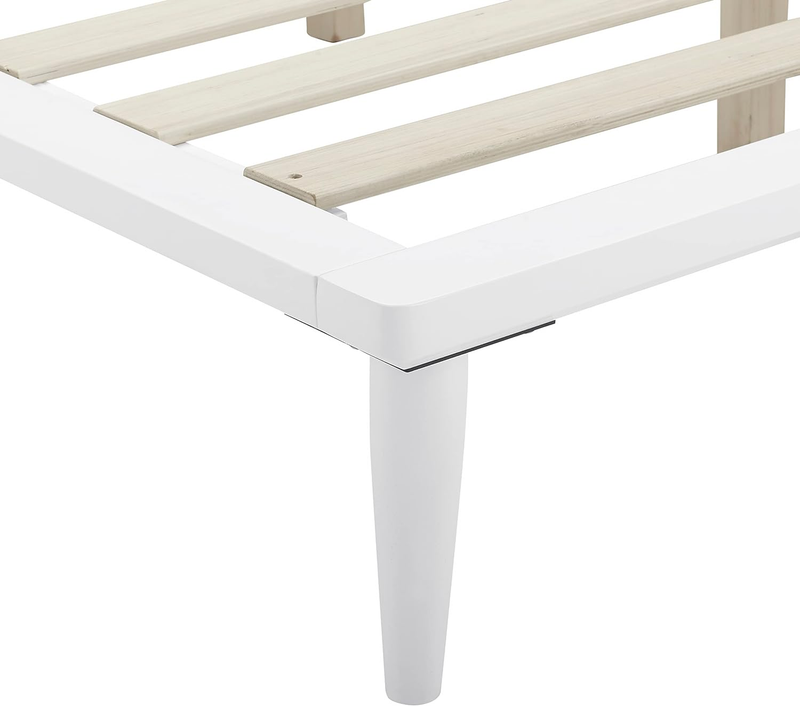 Mia Wood Platform King Bed Frame, 8.5 Inch Solid Wood Platform Bed with under Be