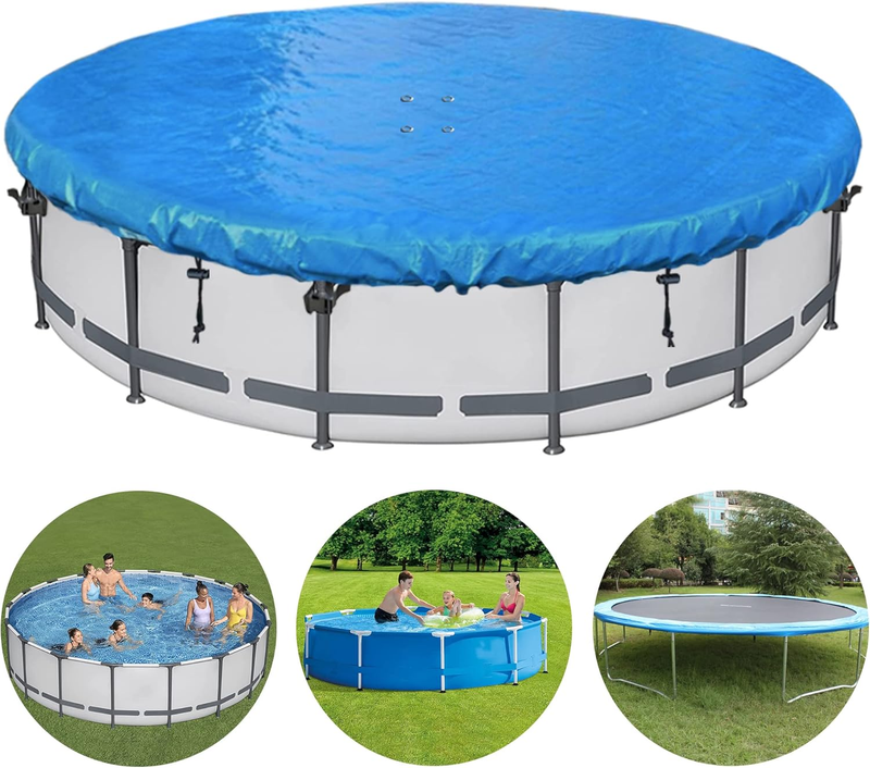 14 FT Pool Cover Winter round Pool Cover Solar Covers for above Ground Pools round Pool Weather Cover Easy Installation Pool Cover Ideal for Waterproof and Dustproof (Blue)