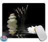 Asian Zen Stone Mouse Pad, Meditation Japanese Lotus Spa Customized Premium-Textured Mouse Mat,Washable Mousepads Non-Slip Rubber Base Small Mousepad, 9.5×7.9×0.12 inches
