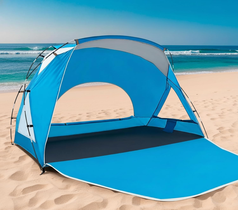 Beach Tent, Portable Sun Shelter for 2/3/4/6-8 Person with UPF 50+ UV Protection
