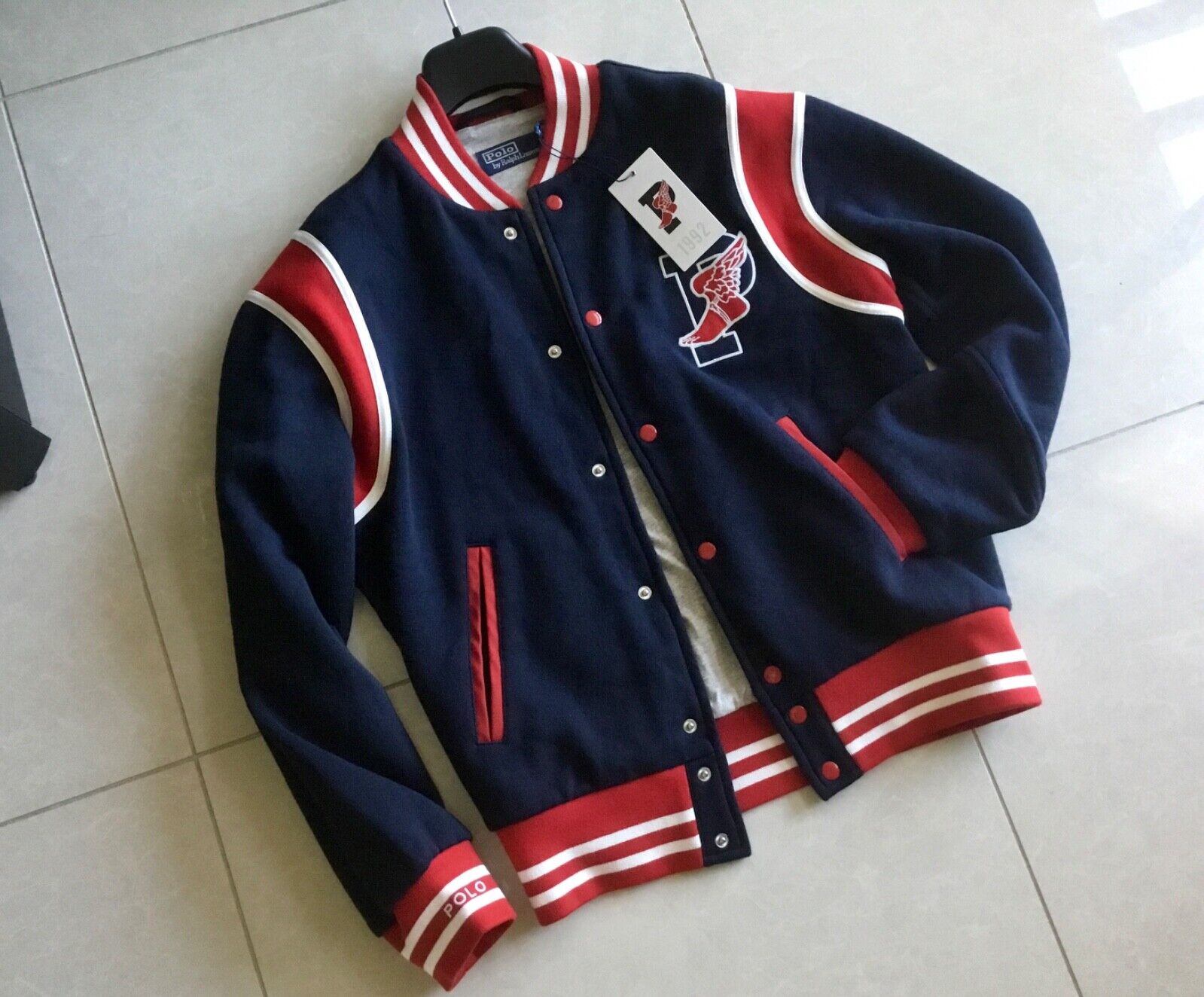 HOT!!! Polo Ralph Lauren P Wing Varsity Jacket 1992 Stadium HOT!!! Polo Ralph Lauren P Wing Varsity Jacket 1992 Stadium