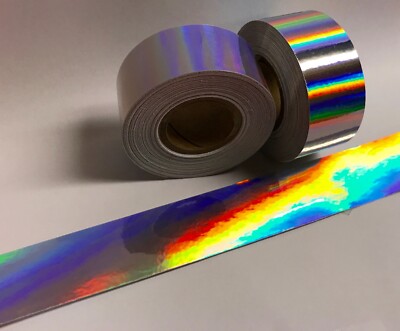 OIL SLICK Holographic Rainbow Tape, Shimmer,  Pick Color & Size, 