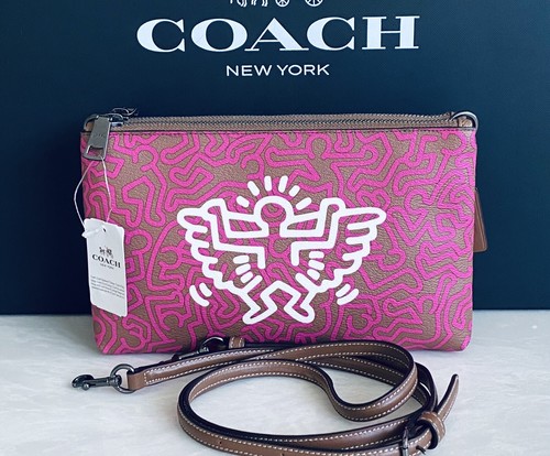 NWT COACH X KEITH HARING BRIGHT FUCHSIA/SAD LYLA GRAPHIC