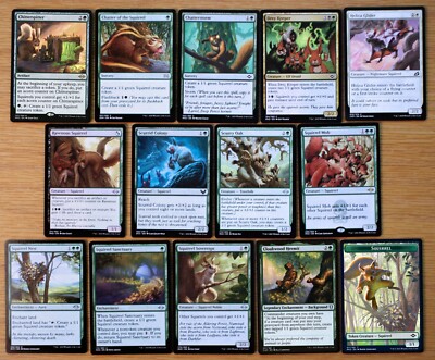 Set 14 Different Squirrel Creatures & Spells *NM* (Magic MTG Sovereign, Mob)