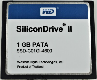 Western Digital SiliconDrive II 1GB PATA SSD CF Compact Flash Memory Card