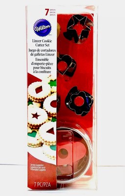 Linzer Seven Piece Cut-Out Holiday Cookie Cutter Set By Wilton Makes Jam Cookies